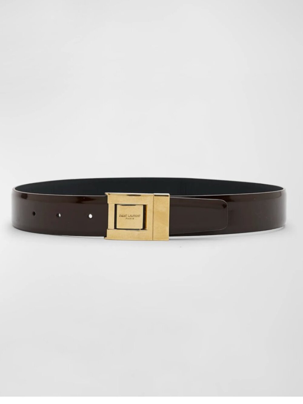 Saint Laurent Patent Leather Belt With Golden Hardware 80